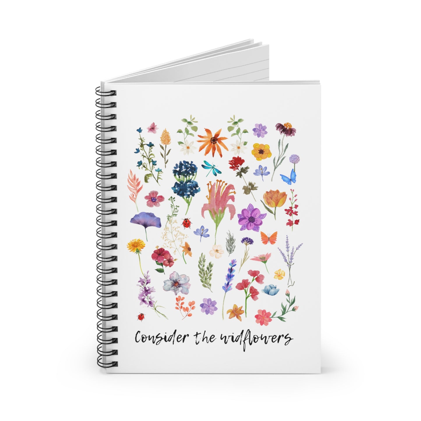 Consider the Wildflowers Spiral Notebook - Ruled Line